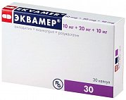 Эквамер капсулы 10 мг+20 мг+10 мг 30 шт. Эквамер капсулы 10 мг+20 мг+10 мг 30 шт.