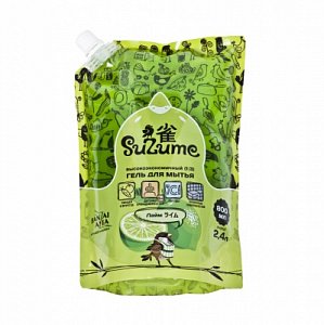 Suzume Гель для мытья овощей, фруктов, детской посуды и игрушек Лайм 420122 сменный блок 800 мл