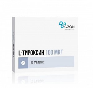 L-тироксин таблетки 100 мкг 50 шт.