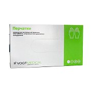 Перчатки Vogt Medical нитриловые нестерильные неопудренные р.L №100 (50 пар) белые Перчатки Vogt Medical нитриловые нестерильные неопудренные р.L №100 (50 пар) белые