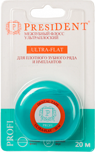 PresiDENT Зубная нить Флосс Ultra-flat ультраплоский 20 м