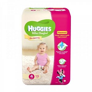 Huggies Подгузники Ultra Comfort 8-14 кг 19 шт. для девочек