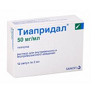 Тиапридал рствор для внутривенного и внутримышечного введения 50 мг мл ампулы 2 мл 12 шт. Тиапридал рствор для внутривенного и внутримышечного введения 50 мг мл ампулы 2 мл 12 шт.