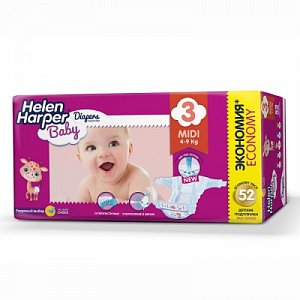 Helen Harper Подгузники Baby Midi 4-9 кг 52 шт.