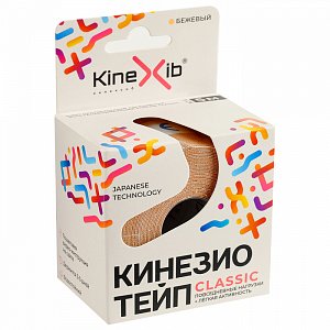 Кинезио-тейп Classic Бежевый 5 м х 5 см KineXib легкая активность