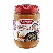Semper Пюре Овощи с рисом и бефстроганов с 18 мес. 190 г
