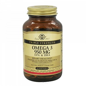 Solgar Тройная Омега-3 950 мг ЭПК и ДГК капсулы 50 шт.