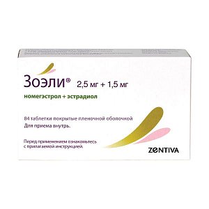 Зоэли таблетки покрытые пленочной оболочкой 2,5 мг+1,5 мг 84 шт.