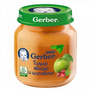 Gerber Пюре Яблоко и шиповник с 5 мес. 130 г
