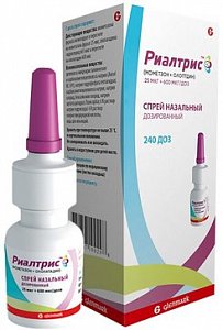 Риалтрис спрей назальный дозированный 25 мкг+600 мкг/доза 240 доз