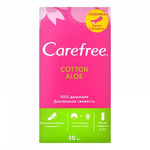 Carefree [Кэфри] Прокладки ежедневные Cotton Aloe №30