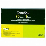 Тевабон набор таблетки 70 мг 4 шт.+капсулы 1 мкг 28 шт. Тевабон набор таблетки 70 мг 4 шт.+капсулы 1 мкг 28 шт.