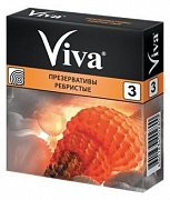 Viva Презервативы ребристые, 3 шт.