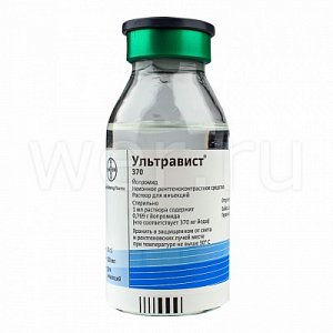 Ультравист раствор для инъекций 370 мг йода/мл флакон 100 мл 1 шт.