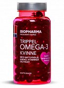 Biopharma Trippel Omega-3 Kvinne тройная Омега-3 для женщин капсулы 120 шт. с фолиевой кислотой и витаминами