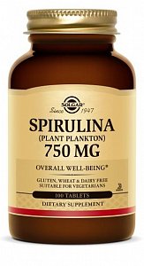 Solgar Спирулина таблетки 750 мг 100 шт.