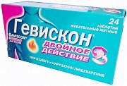 Гевискон Двойное Действие таблетки жевательные мятные 24 шт. Гевискон Двойное Действие таблетки жевательные мятные 24 шт.
