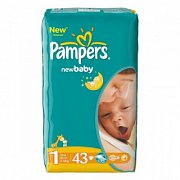 Pampers Подгузники New Baby-Dry Newborn 2-5 кг 43 шт.