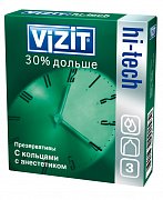 Vizit Презервативы Hi-tech с кольцевым рифлением и смазкой-анестетиком 3 шт.