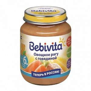 Bebivita Пюре Овощное рагу с говядиной 100 г с 6 мес.