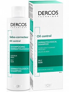 Vichy Dercos Шампунь-уход регулирующий для жирных волос 200 мл