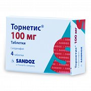 Торнетис таблетки 100 мг 4 шт. Торнетис таблетки 100 мг 4 шт.