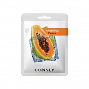 Consly Маска тканевая выравнивающая тон кожи с папайей 20мл