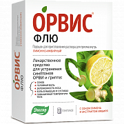 Орвис Флю порошок для приготовления раствора для приема внутрь лимонно-имбирный пакетики 10 шт. Эвалар Орвис Флю