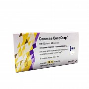 Соликва СолоСтар раствор для подкожного введения 100 ЕД мл+50 мкг мл шприц-ручка 3 мл 3 шт.