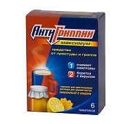 Антигриппин-максимум порошок(мед+лимон) 6шт