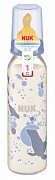NUK Бутылочка стеклянная 230 мл с латексной антиколиковой соской р.1