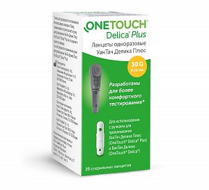 One Touch Delica ланцеты Plus 30G (0,32мм) ланцеты 25 шт.