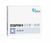 Лозартан Н таблетки покрытые пленочной оболочкой 12,5 мг+50 мг 30 шт. Лозартан Н