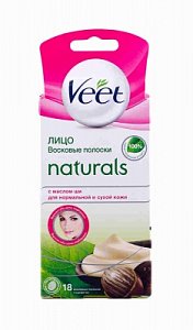 Veet Полоски восковые для лица с маслом ши 18 шт.