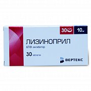 Лизиноприл таблетки 10 мг 30 шт. Лизиноприл таблетки 10 мг 30 шт.