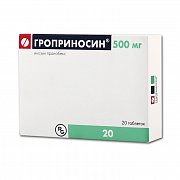 Гроприносин таблетки 500 мг 20 шт. Гроприносин таблетки 500 мг 20 шт.
