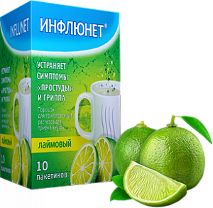 Инфлюнет порошок для приготовления раствора для приема внутрь лаймовый 5 г 10 шт.
