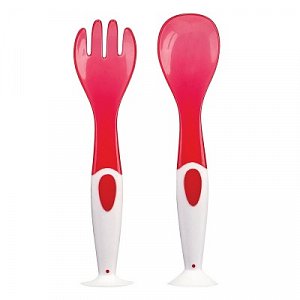 Happy Baby Ложка и вилка на присоске 6+