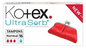 Kotex Тампоны Ultrasorb Normal 16 шт.