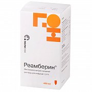 Реамберин раствор для инфузий 1,5% флакон 400 мл Реамберин раствор для инфузий 1,5% флакон 400 мл