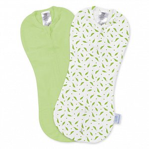 Summer Infant Конверт SwaddleMe пеленальный на молний 2 шт. Зеленый /Горошек