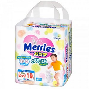 Merries Подгузники-трусики р.XL12-22 кг 19 шт.