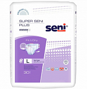 Seni Super Plus Подгузники для взрослых р.L 30шт. (100-150см) Seni Super Plus Подгузники для взрослых р.L 30шт. (100-150см)