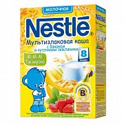 Nestle Каша мультизлаковая молочная с бананом и кусочками земляники с 8 мес. 250 г