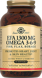 Solgar Комплекс жирных кислот 1300 мг Омега 3-6-9 капсулы 60 шт.