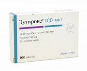 Эутирокс таблетки 100 мкг 100 шт. Эутирокс таблетки 100 мкг 100 шт.
