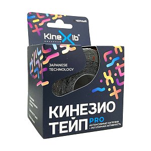 Кинезио-тейп Pro с усиленной фиксацией Черный 5мх5см KineXib