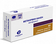 Метформин таблетки покрытые пленочной оболочкой 500 мг 60 шт. Метформин