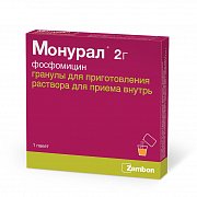 Монурал гранулы для приготовления раствора для приема внутрь пакет 2 г 1 шт. Монурал