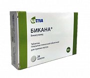 Бикана таблетки покрытые пленочной оболочкой 150 мг 28 шт. Бикана таблетки покрытые пленочной оболочкой 150 мг 28 шт.